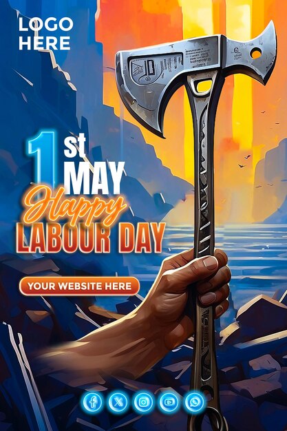 PSD 1st may happy labour day poster design
