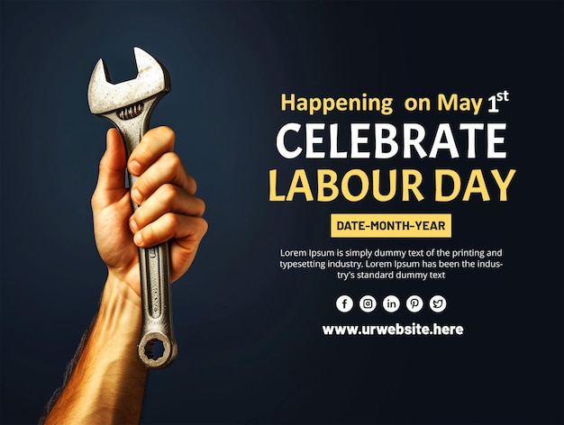 Modello di banner per la festa del lavoro del 1° maggio