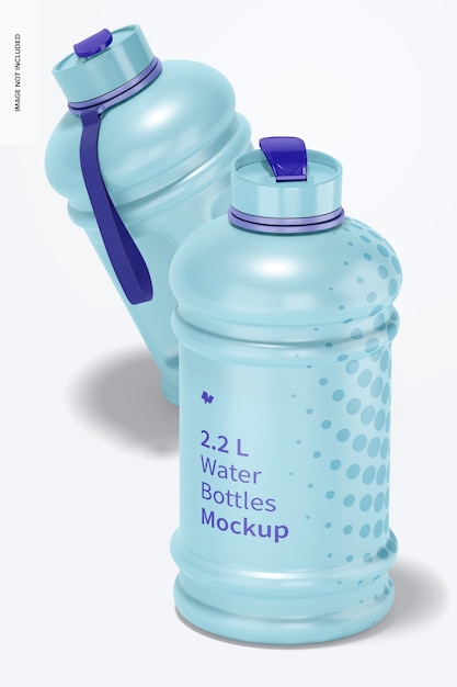 Mockup di bottiglie d'acqua da 2,2 litri