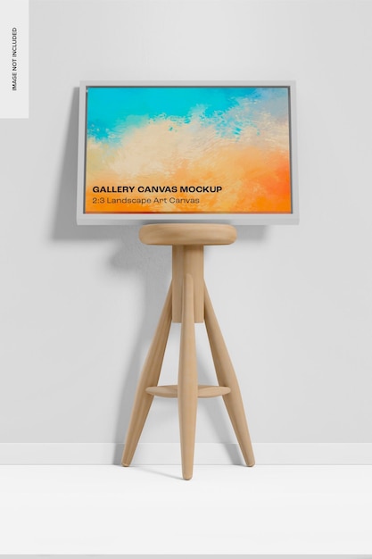 2:3 landscape art canvas mockup, on stool