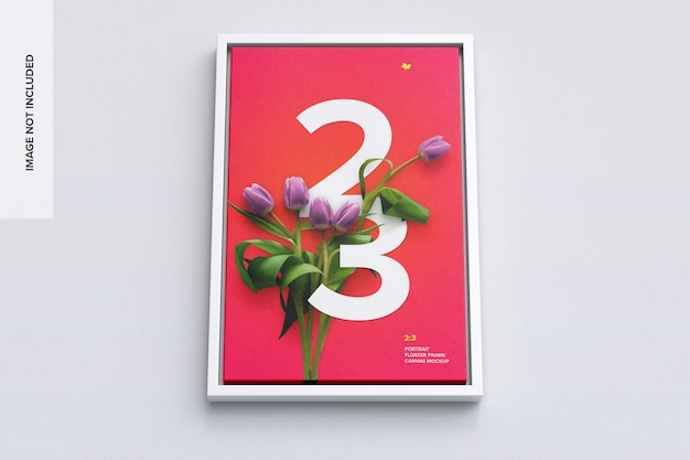 2:3 Portrait frame mockup in Bottom Front View