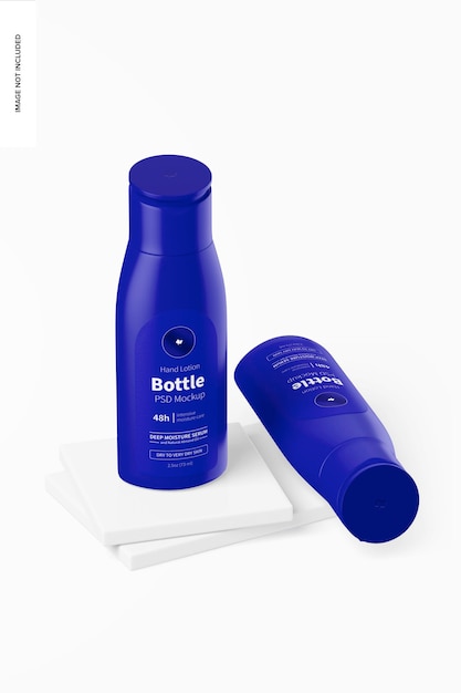 2.5 Oz Handlotion Flessen Mockup, Staand en Dropped