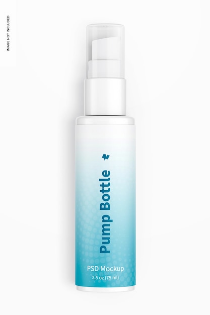 2.5 oz pump bottle mockup, top view