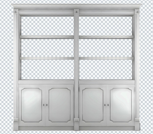 2 column white rack mockup isolated. transparent.