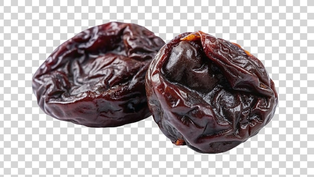PSD 2 dried plum isolated on transparent background