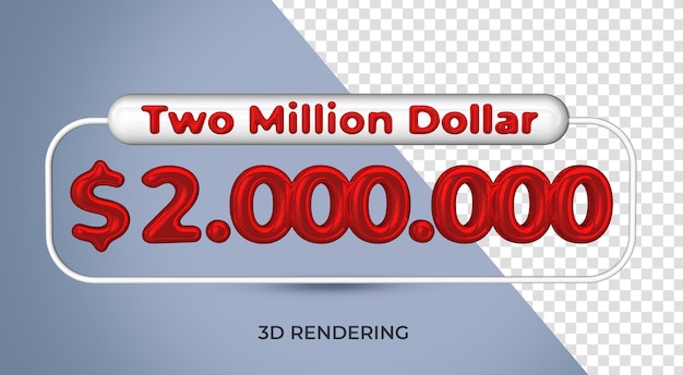 PSD poster da 2 milioni di dollari con rendering 3d di colore rosso