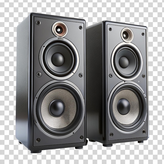 2 musical speakers isolated on transparent background
