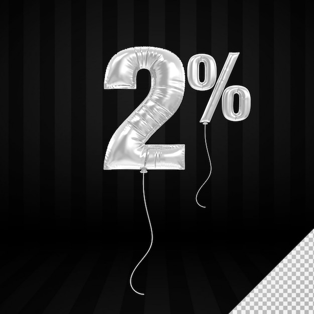 2% Oferują Balony W Renderowaniu 3d