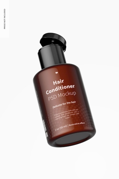 2 oz hair conditioner mockup, floating