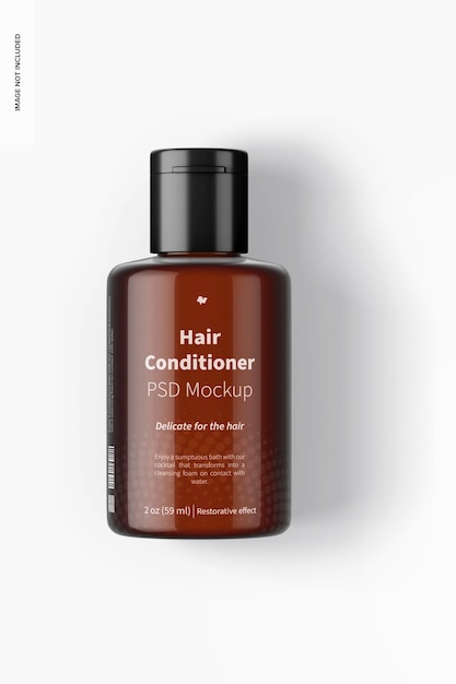 2 Oz Hair Conditioner Mockup, Top View