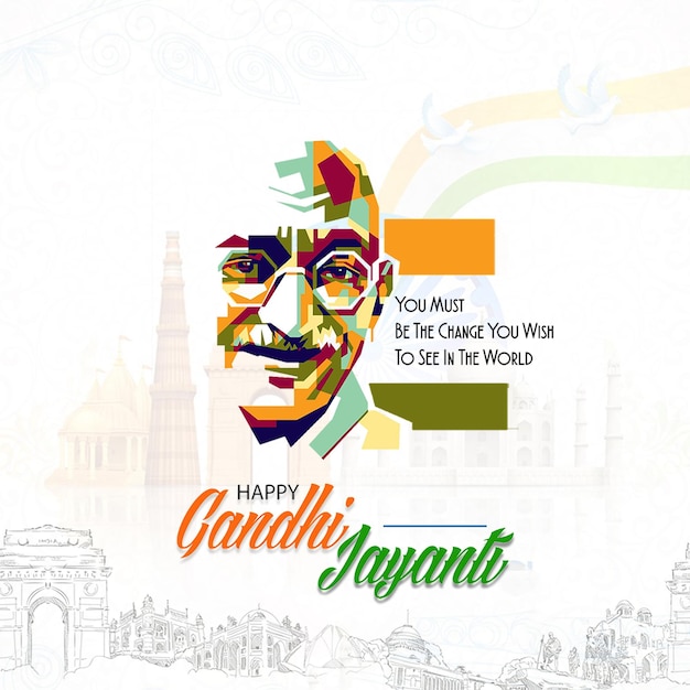 2 października plakat lub baner Gandhi Jayanti