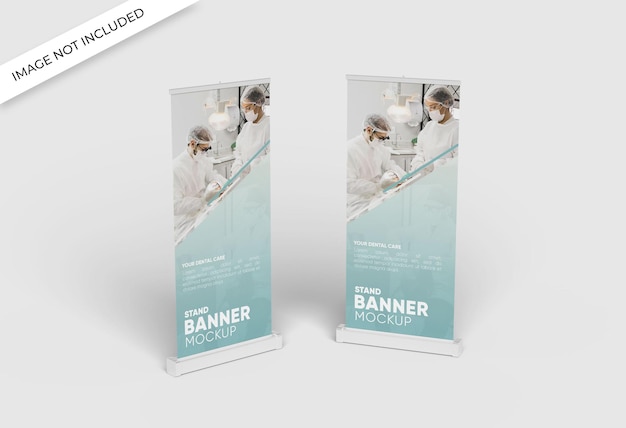 2 Rollup Banners Mockup