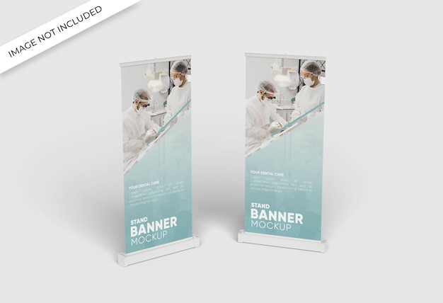 2 rollup banners mockup