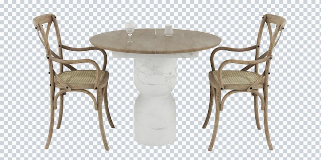 2 seat old wooden chair and white marble table. Furniture