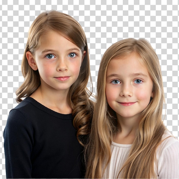 PSD 2 sisters isolated on transparent background sisters day