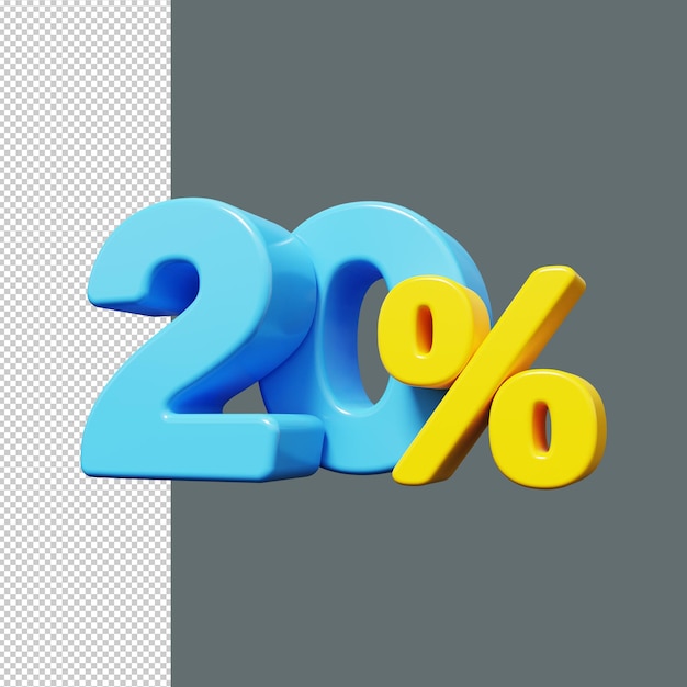 20 off vendita sconto prezzo da pagare offerta speciale vendita rendering 3d