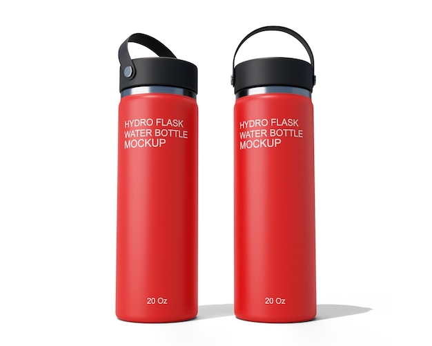 PSD mockup di bottiglia d'acqua hydro flask da 20 once