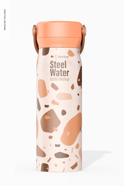 20 oz water bottle mockup front view