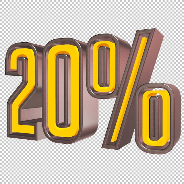 20 percent 3d render