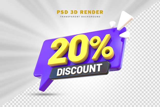 Offerta di sconto del 20% 3d