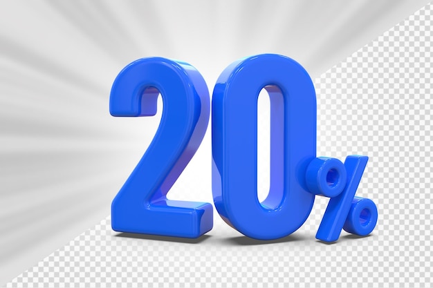 PSD offerta del 20% in rendering 3d