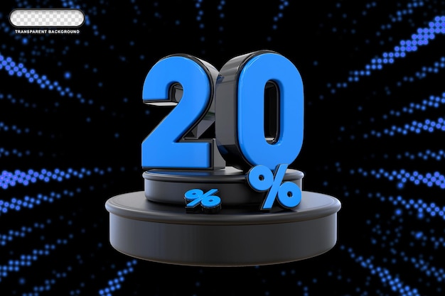 PSD offerta del 20% nel rendering 3d