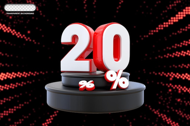 PSD offerta del 20% nel rendering 3d