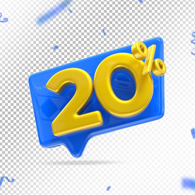 Offerta del 20 percento nel rendering 3d