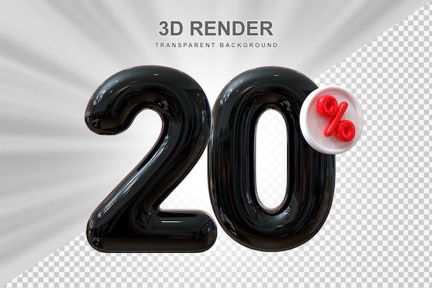 PSD 3d レンダリングで 20% のオファー