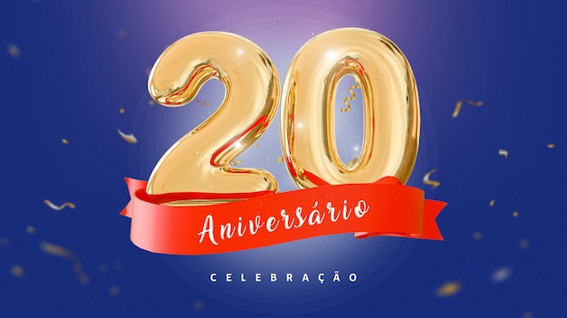 Banner di anniversario di 20 anni