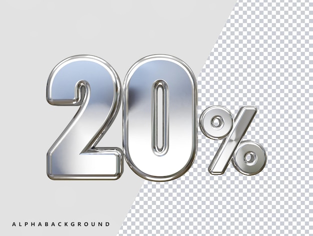 20% Zniżki Na Efekt Tekstowy Wektorowy 3d Rendering Złota