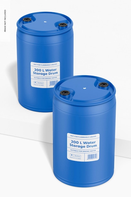 PSD 200 l water storage drums mockup