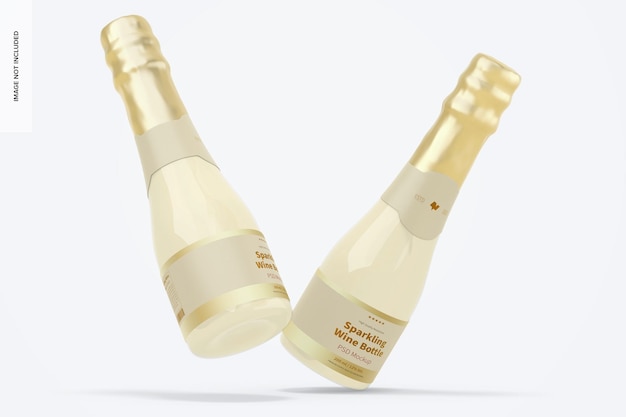 PSD 200 ml sparkling wine bottles mockup