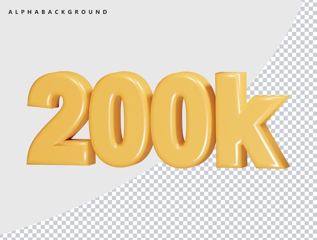 200k 3d render icon illustration