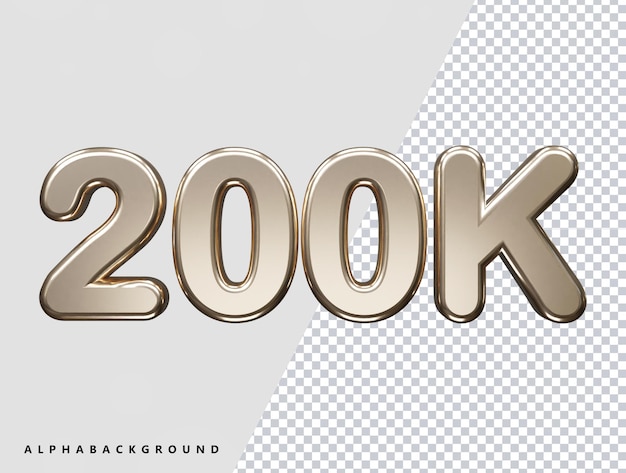 Illustrazione vettoriale effetto testo follower 200k