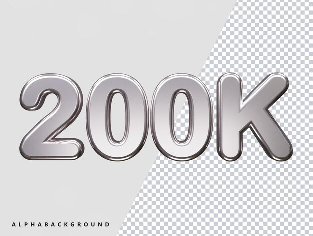 200k follower text effect vector illustration