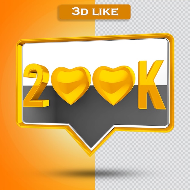 200k icona trasparente 3d