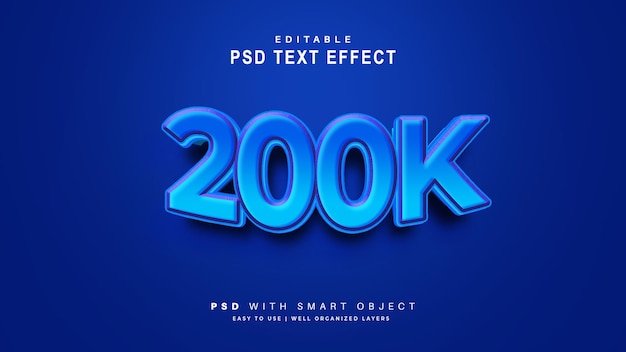 200k psd 3d текстовый эффект, полностью редактируемый