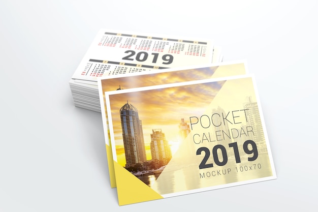 PSD 2019 pocket calendar mockup