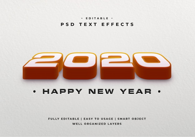 2020 3D-tekststijleffect mockup