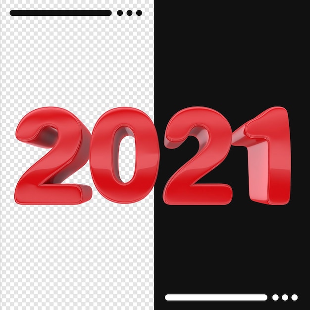 PSD 2021 felice anno nuovo in rendering 3d