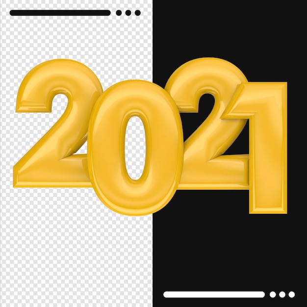 2021 felice anno nuovo in rendering 3d