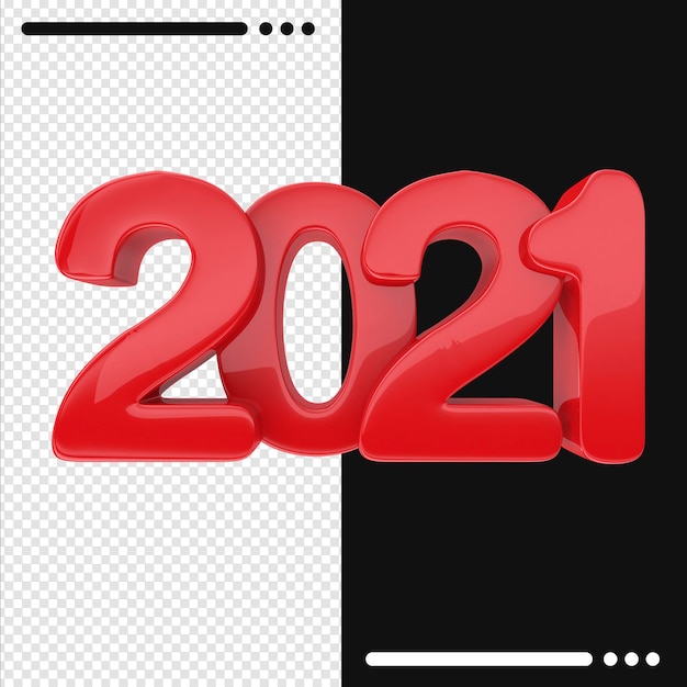 2021 happy new year in 3d rendering