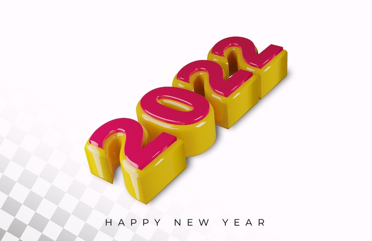 PSD 2021 new year 3d render alphabet text effect