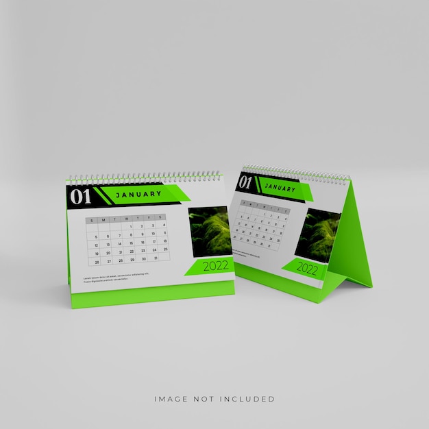 2022 3d bureaukalender mockup-ontwerp