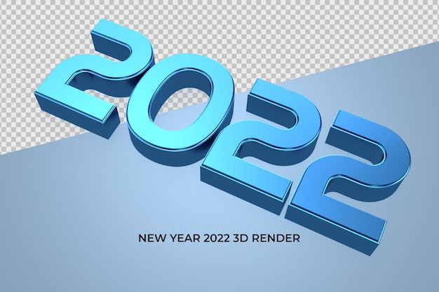 2022 3D Render PNG Синий цвет