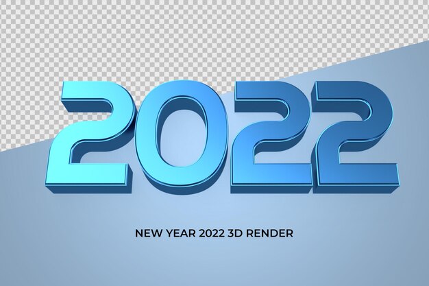 2022 3D Render PNG Kolor niebieski