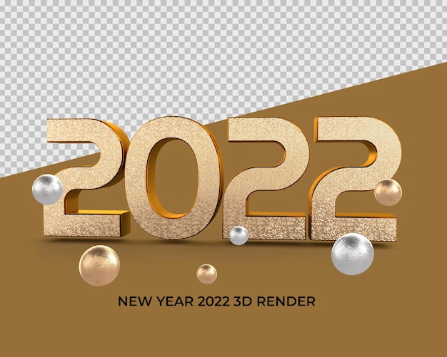 PSD 2022 3d render styl numeru złoty elegancki