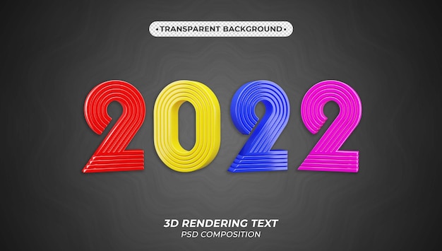 PSD 2022 3d rendering  colorful text