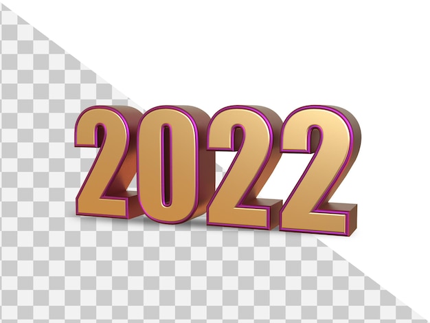 PSD 2022 3d rendering gold text